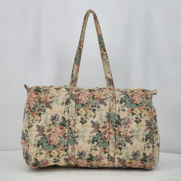 Victoria's Secret Vintage Floral Print Tapestry Weekender Duffle Bag - Picture 5 of 11